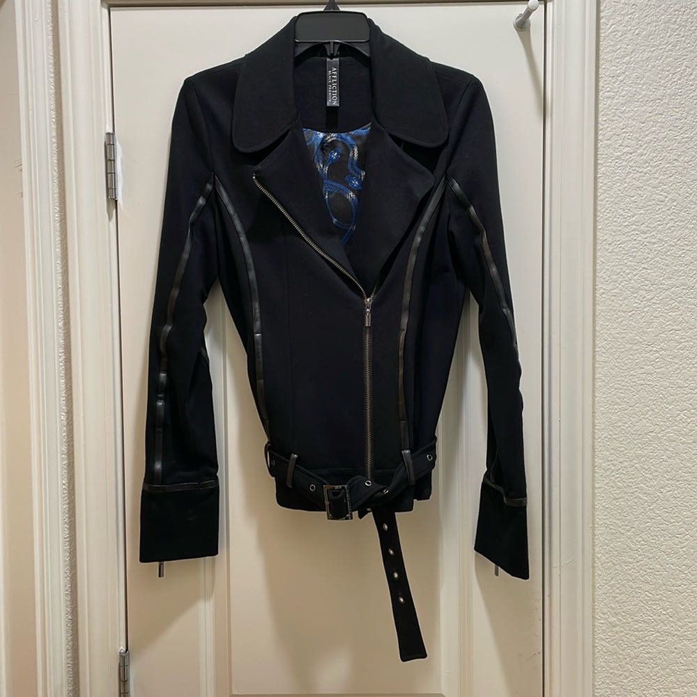 Affliction Black Premium Moto Jacket-women’s